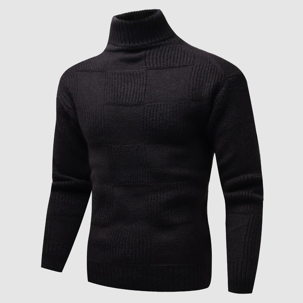 The Adam Checkerboard | Men’s Textured Slim-Fit Turtleneck