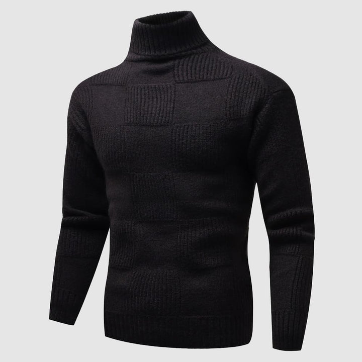 The Adam Checkerboard | Men’s Textured Slim-Fit Turtleneck
