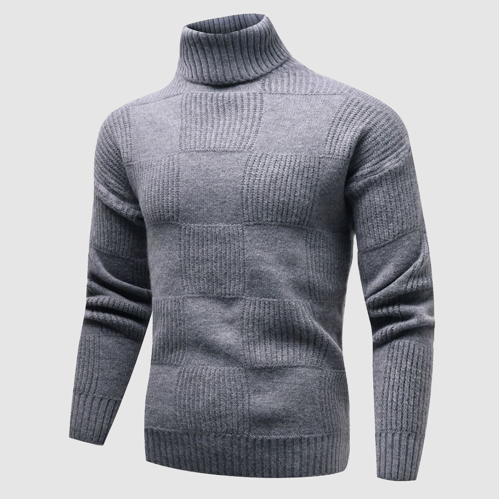 The Adam Checkerboard | Men’s Textured Slim-Fit Turtleneck