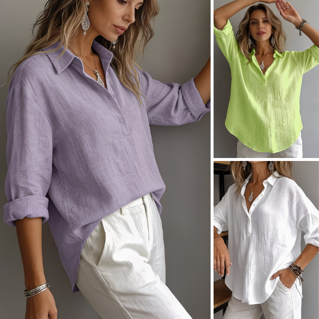 Tamsin | Relaxed Linen Button-Down Blouse