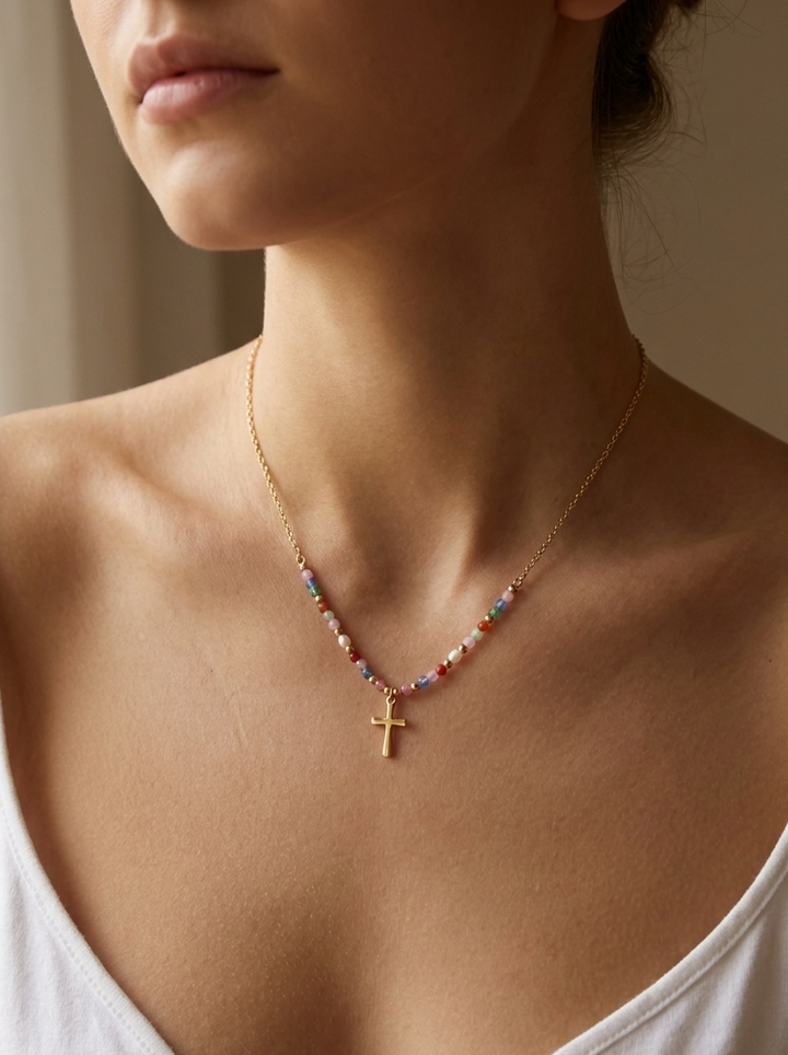 Colourful Cross Necklace