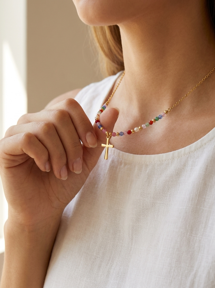 Colourful Cross Necklace