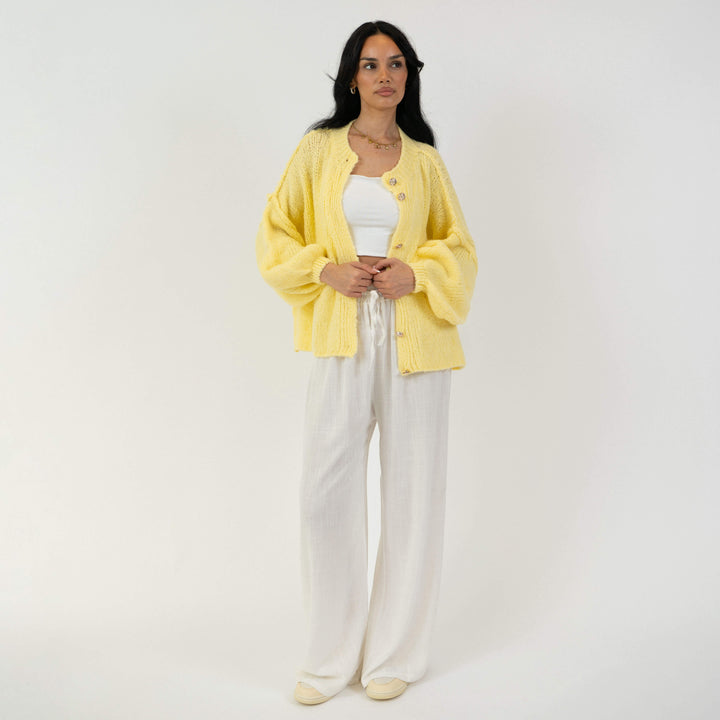 Elara | Oversized Gold-Accent Cardigan