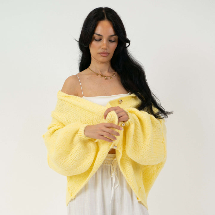 Elara | Oversized Gold-Accent Cardigan
