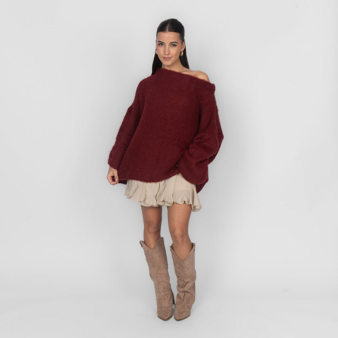 Isla | Slouchy Off-Shoulder Luxe Knit