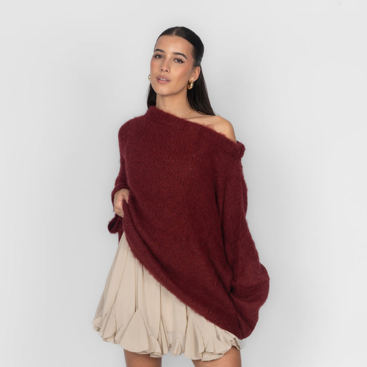 Isla | Slouchy Off-Shoulder Luxe Knit