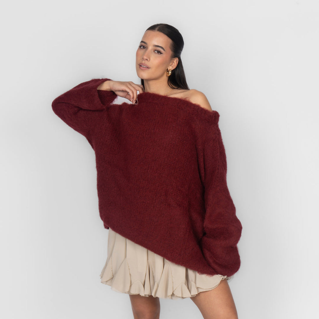 Isla | Slouchy Off-Shoulder Luxe Knit