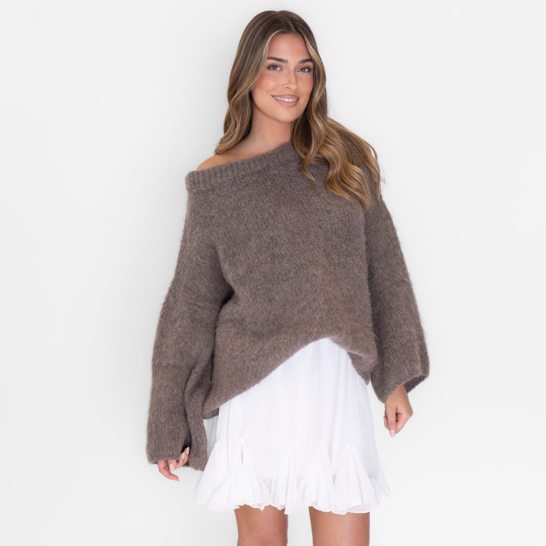 Isla | Slouchy Off-Shoulder Luxe Knit