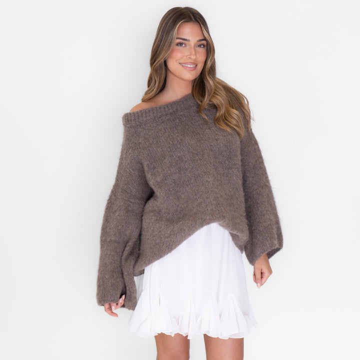 Isla | Slouchy Off-Shoulder Luxe Knit