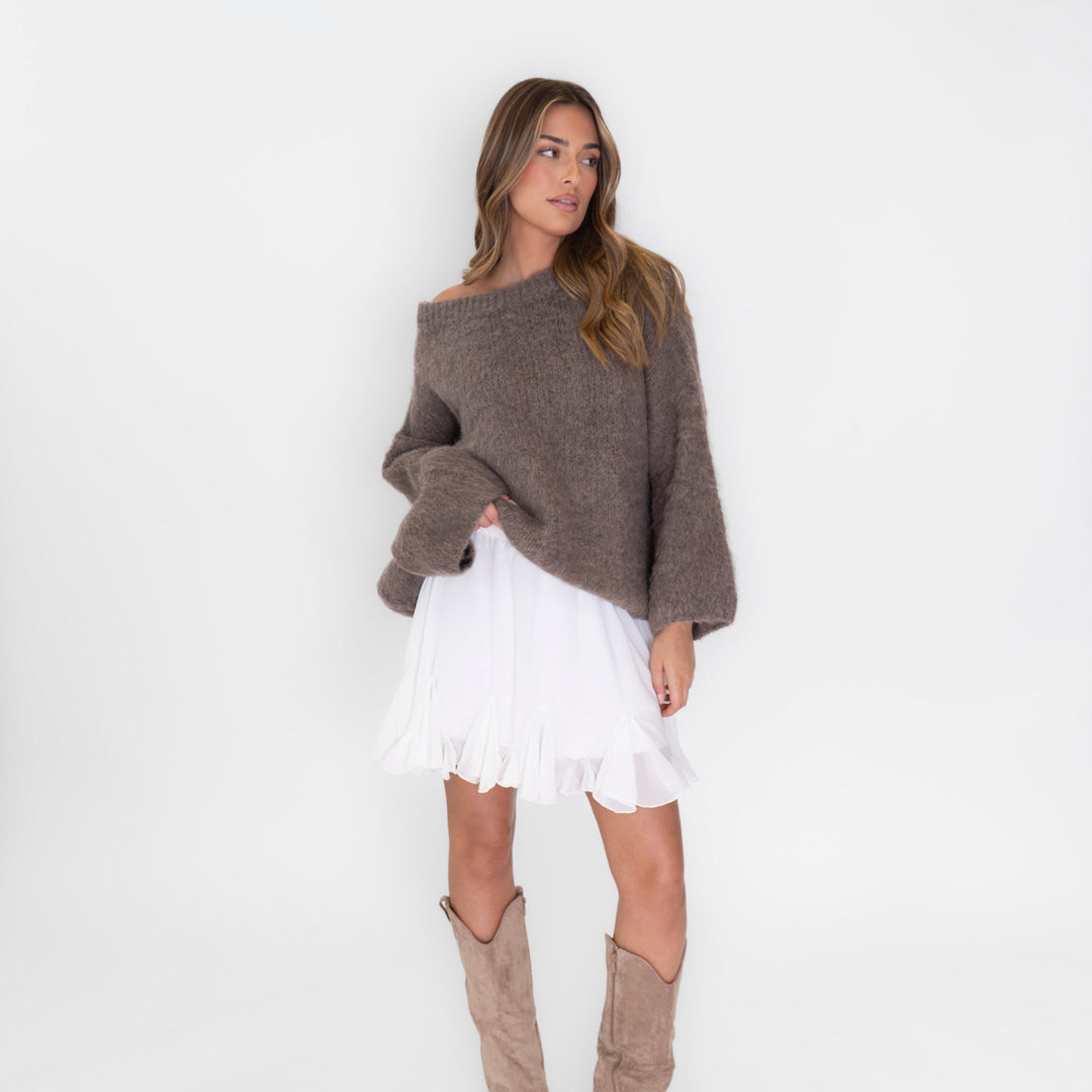 Isla | Slouchy Off-Shoulder Luxe Knit