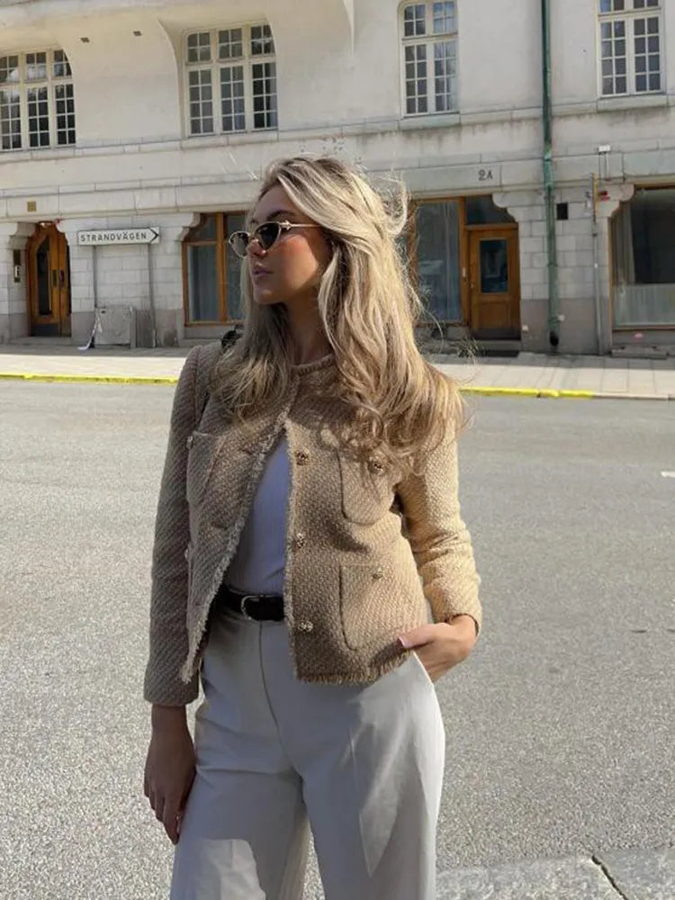 The Charlotte Manor | Short Tweed Blazer Jacket