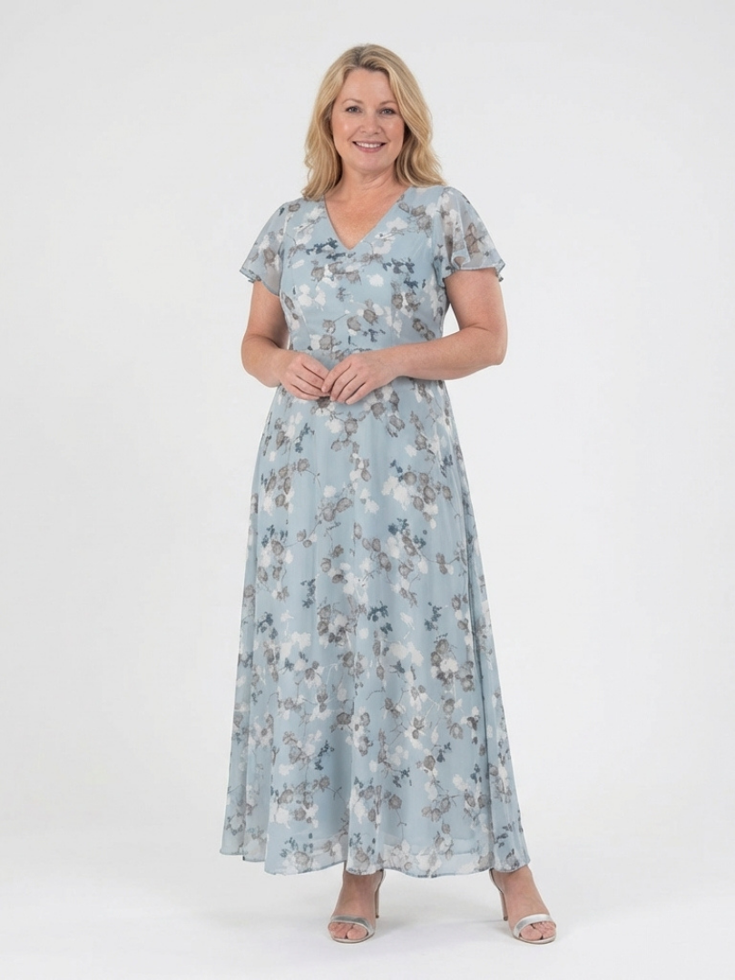 Esmeria | Floral Chiffon Maxi Dress