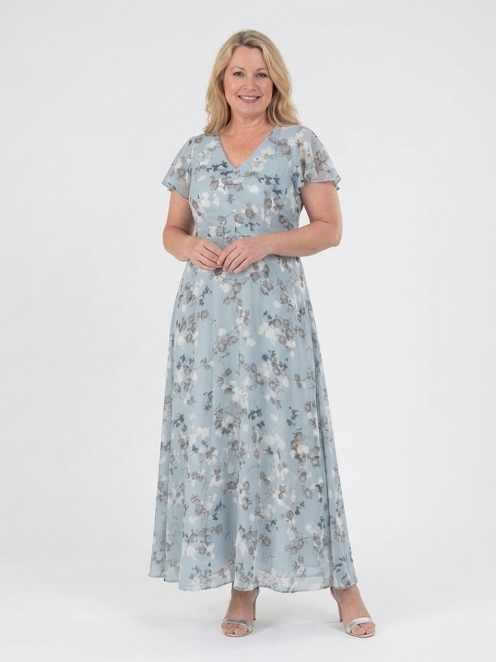 Esmeria | Floral Chiffon Maxi Dress