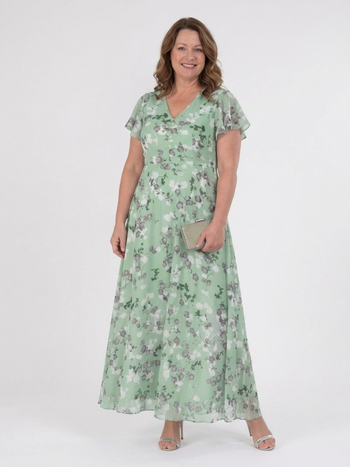Esmeria | Floral Chiffon Maxi Dress