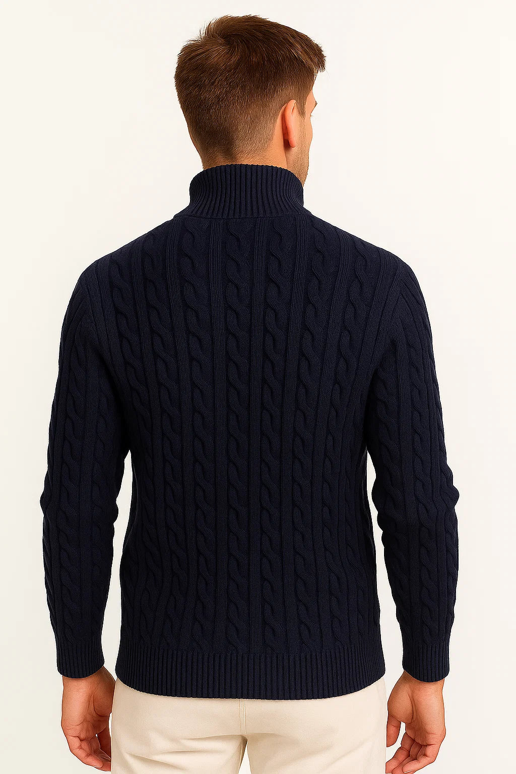 The Nate Sovereign | Men’s Spring Zip-Neck Cable Knit Sweater