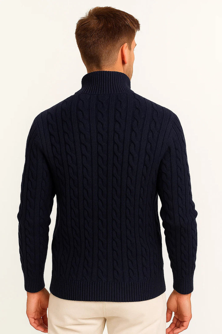 The Nate Sovereign | Men’s Spring Zip-Neck Cable Knit Sweater