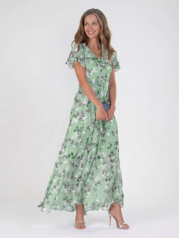 Esmeria | Floral Chiffon Maxi Dress
