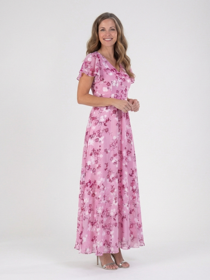Esmeria | Floral Chiffon Maxi Dress