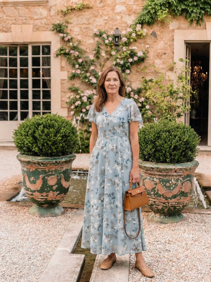 Esmeria | Floral Chiffon Maxi Dress