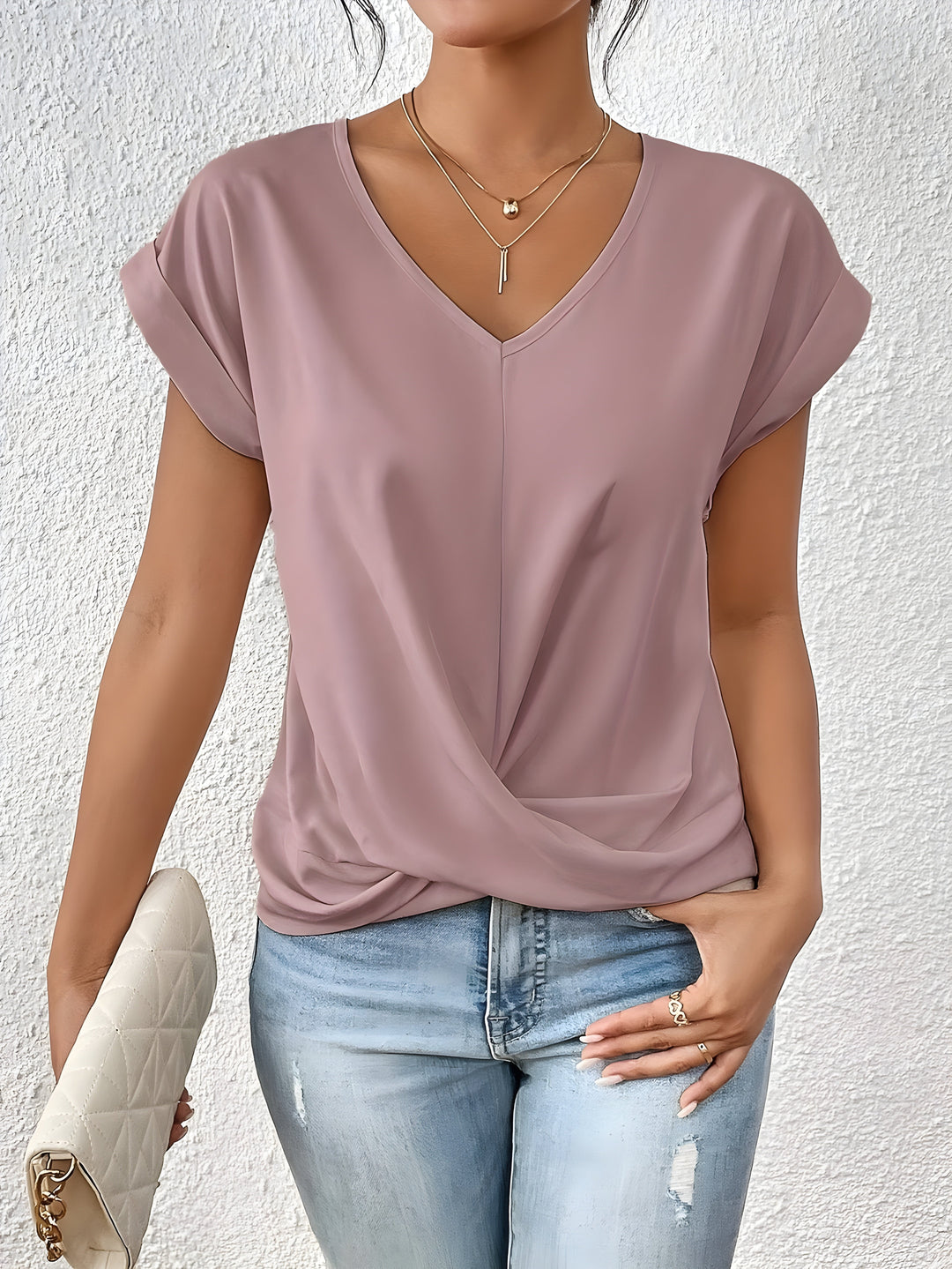 The Maia Elysian | Women’s Twist Front V-Neck Top