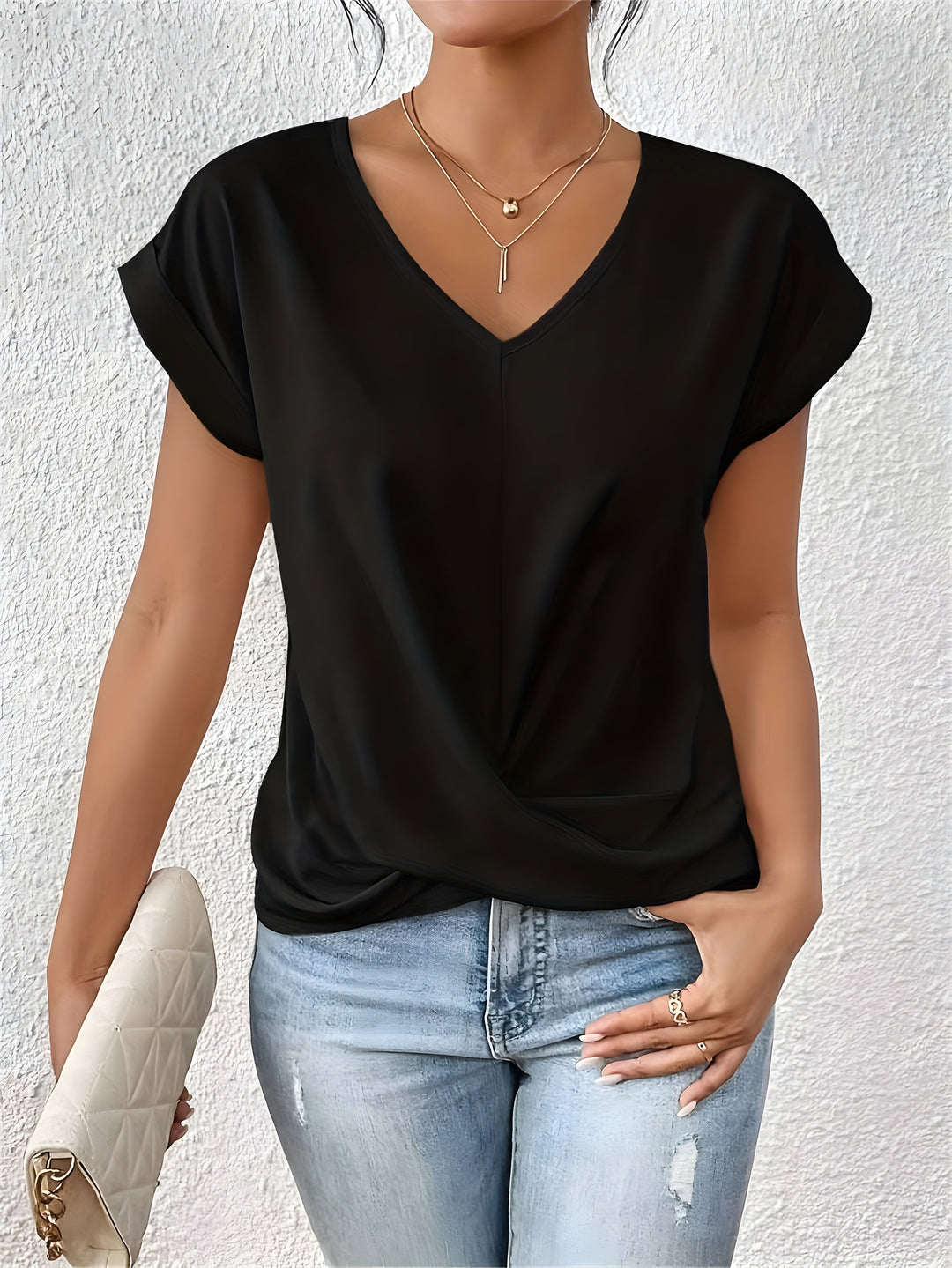 The Maia Elysian | Women’s Twist Front V-Neck Top
