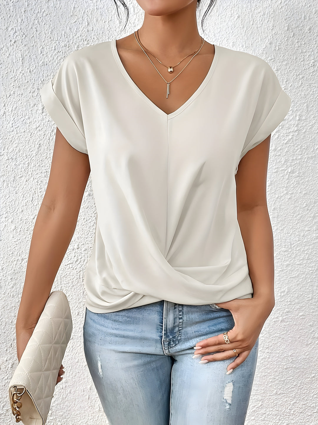 The Maia Elysian | Women’s Twist Front V-Neck Top