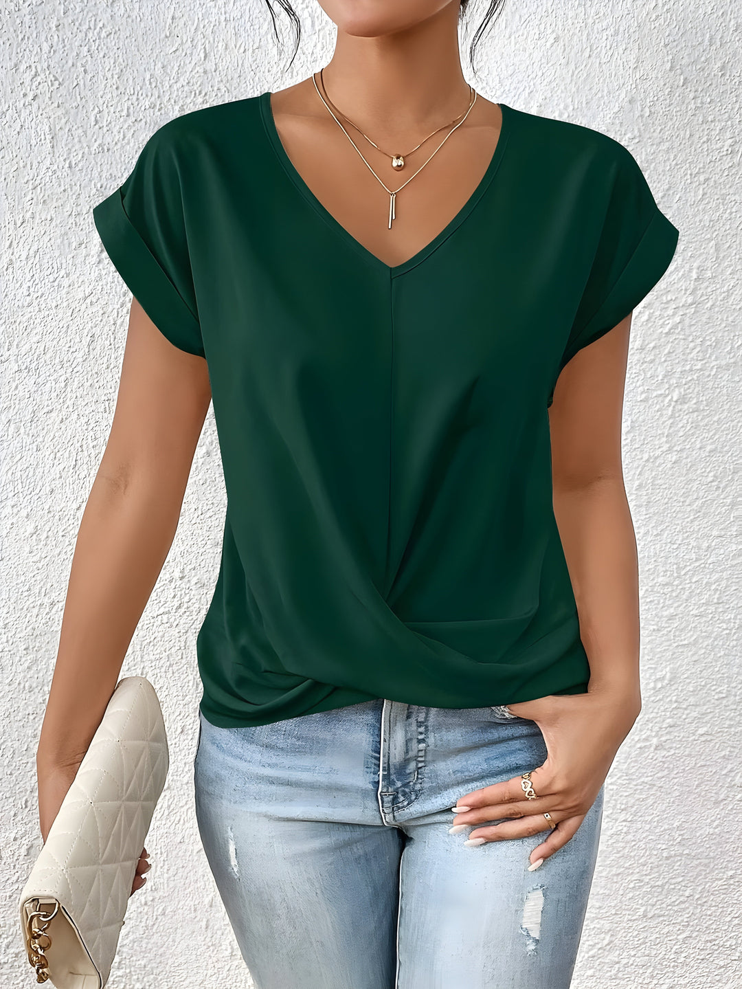 The Maia Elysian | Women’s Twist Front V-Neck Top