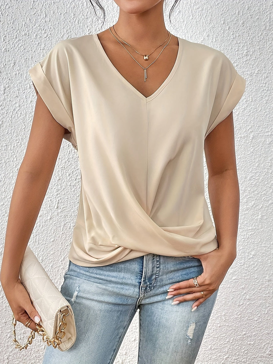 The Maia Elysian | Women’s Twist Front V-Neck Top