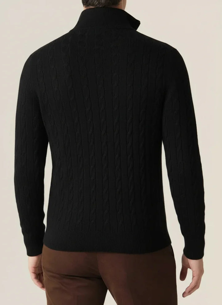 The Colin Heritage | Men’s Spring Cable Knit Half Zip Sweater