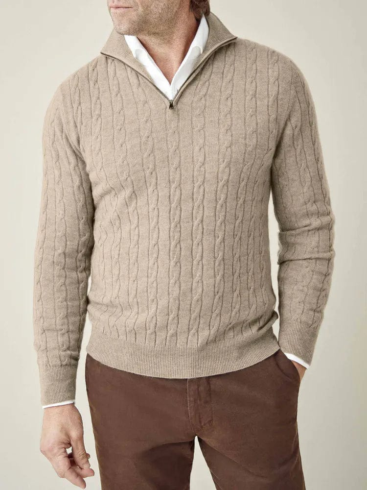 The Colin Heritage | Men’s Spring Cable Knit Half Zip Sweater
