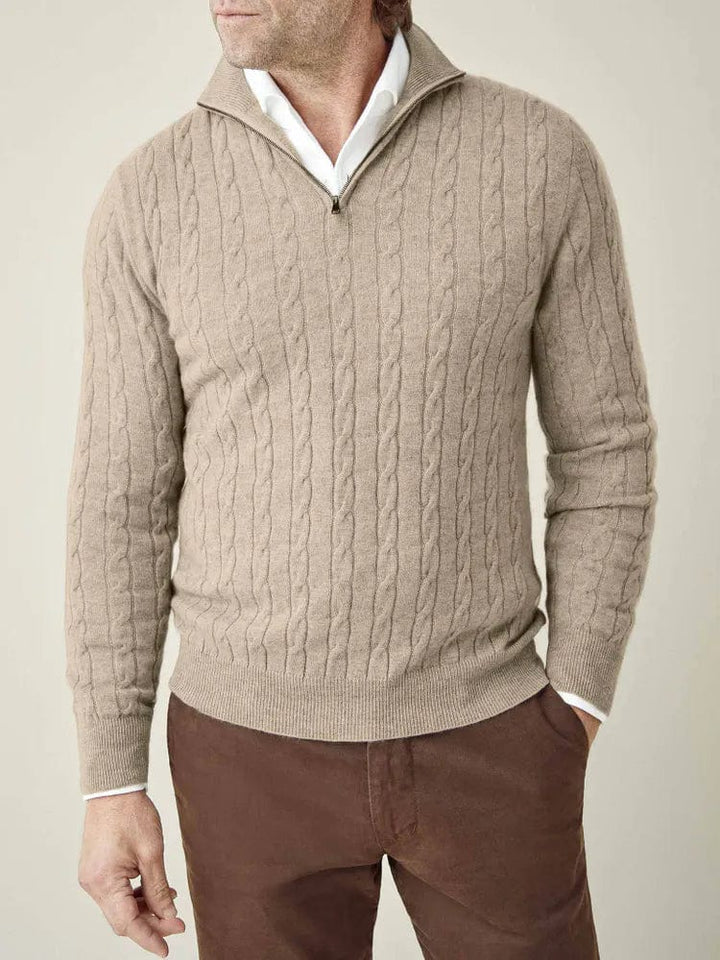 The Colin Heritage | Men’s Spring Cable Knit Half Zip Sweater