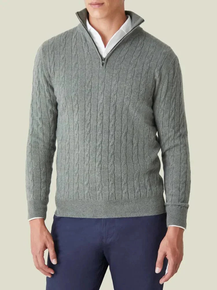 The Colin Heritage | Men’s Spring Cable Knit Half Zip Sweater
