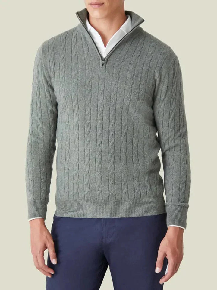 The Colin Heritage | Men’s Spring Cable Knit Half Zip Sweater
