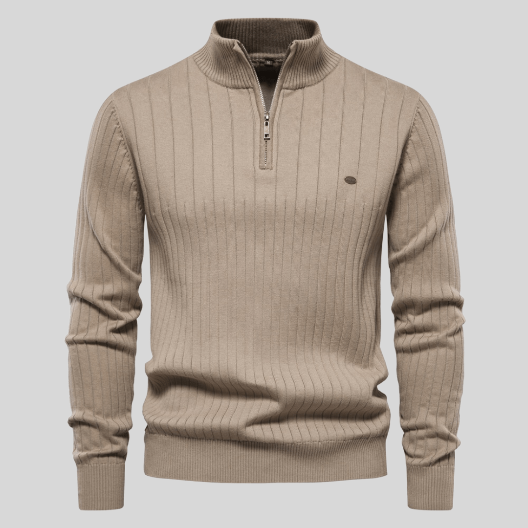The Archie Regent | Men’s Spring Half-Zip Ribbed Sweater