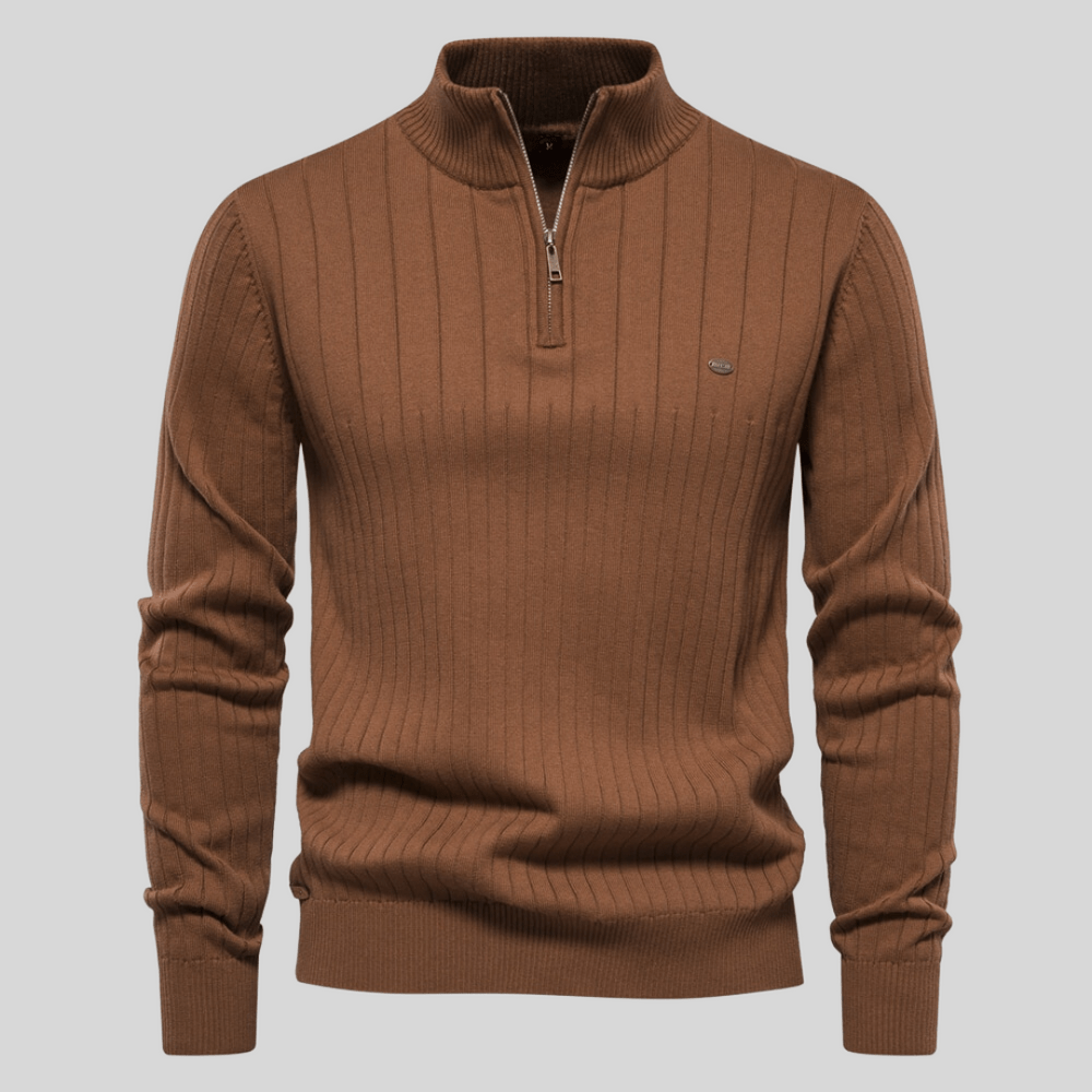 The Archie Regent | Men’s Spring Half-Zip Ribbed Sweater