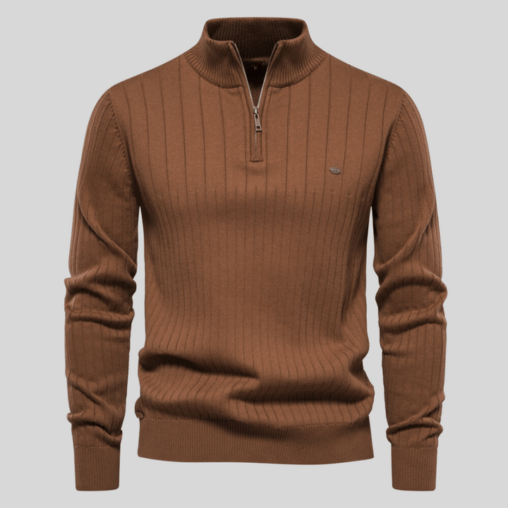 The Archie Regent | Men’s Spring Half-Zip Ribbed Sweater