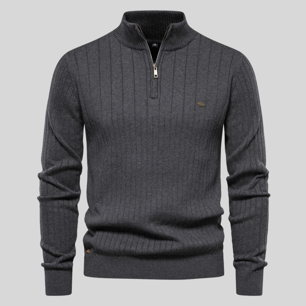 The Archie Regent | Men’s Spring Half-Zip Ribbed Sweater