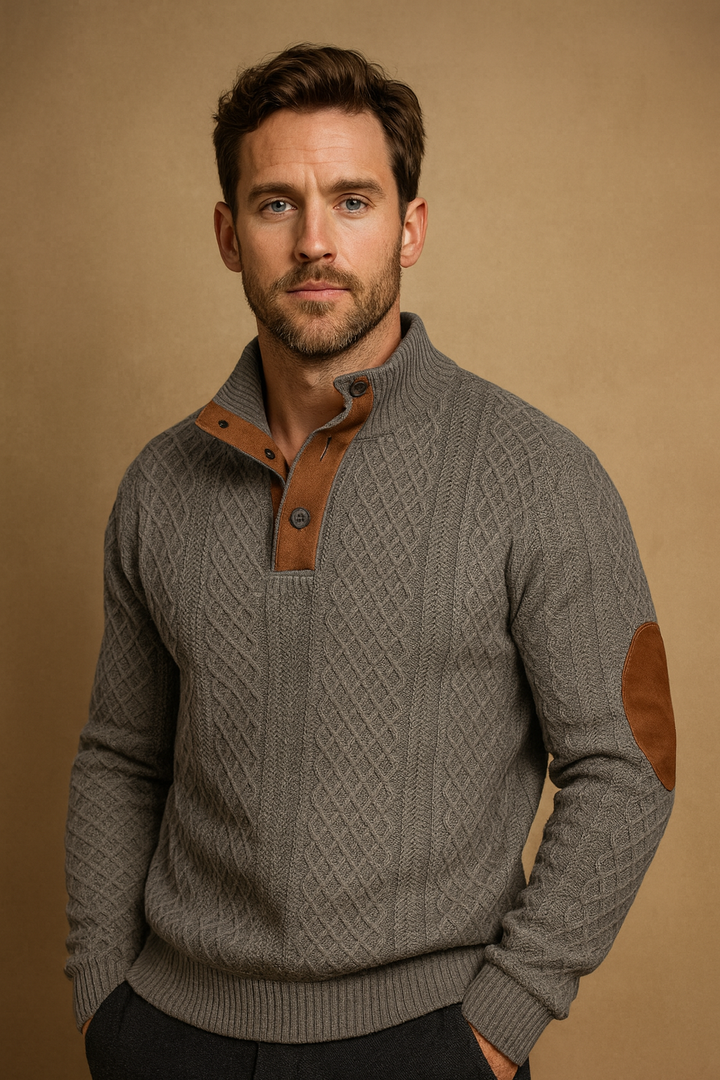 The Stephen Heritage | Jacquard Knit Button Sweater