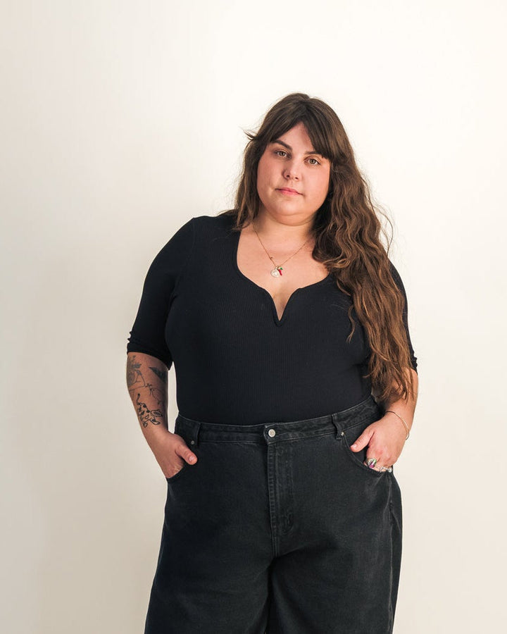 The Seraphina | Ribbed Plunge Bodysuit