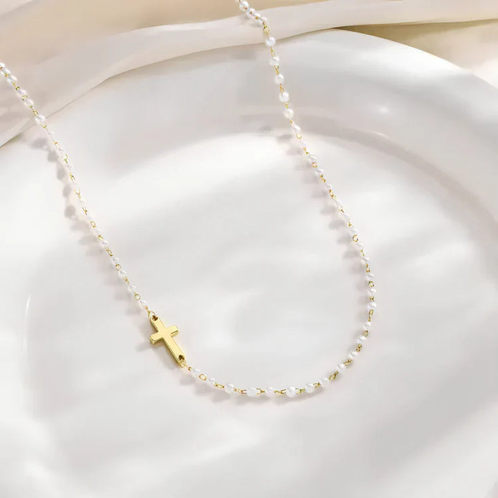 Cross and Pearl Set