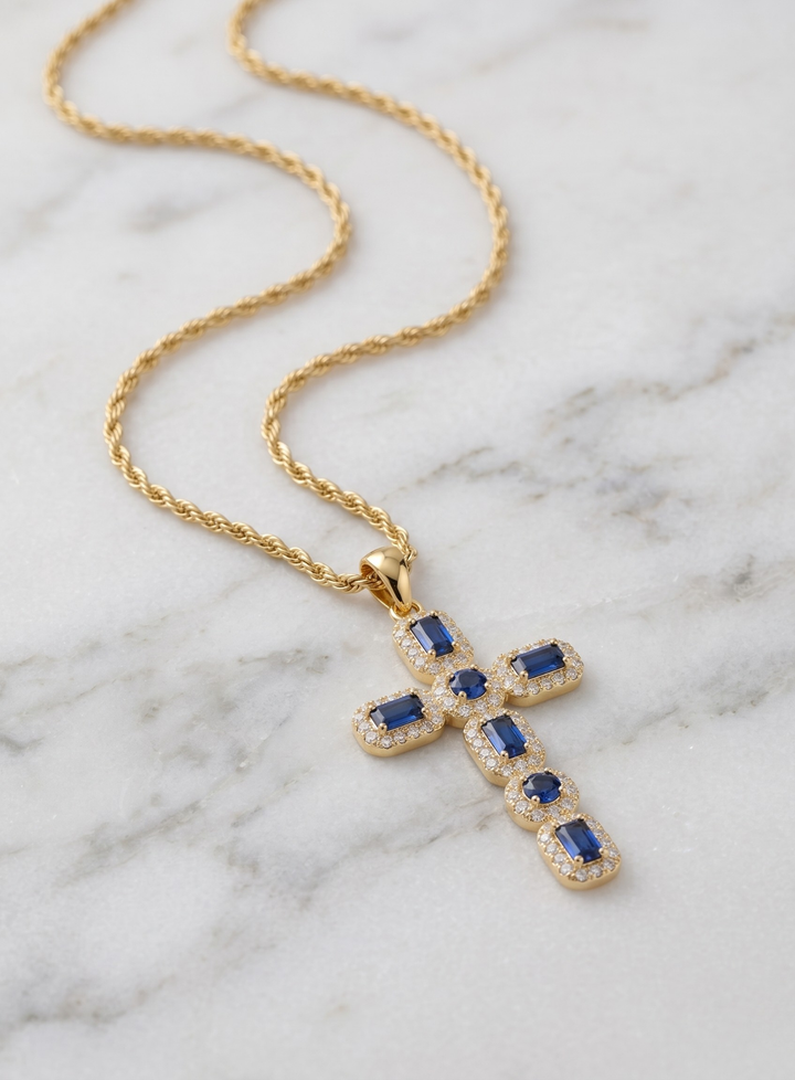 Elegant Zirconia Cross Necklace