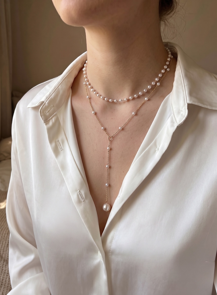Double Pearl Necklace