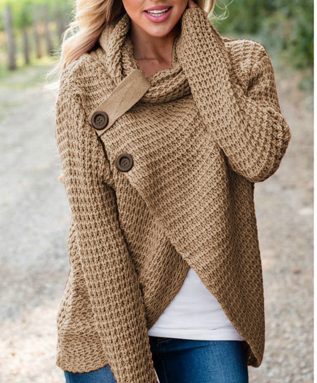 The Eloise Boutique | Women’s Soft Warm High Neck Wrap Sweater