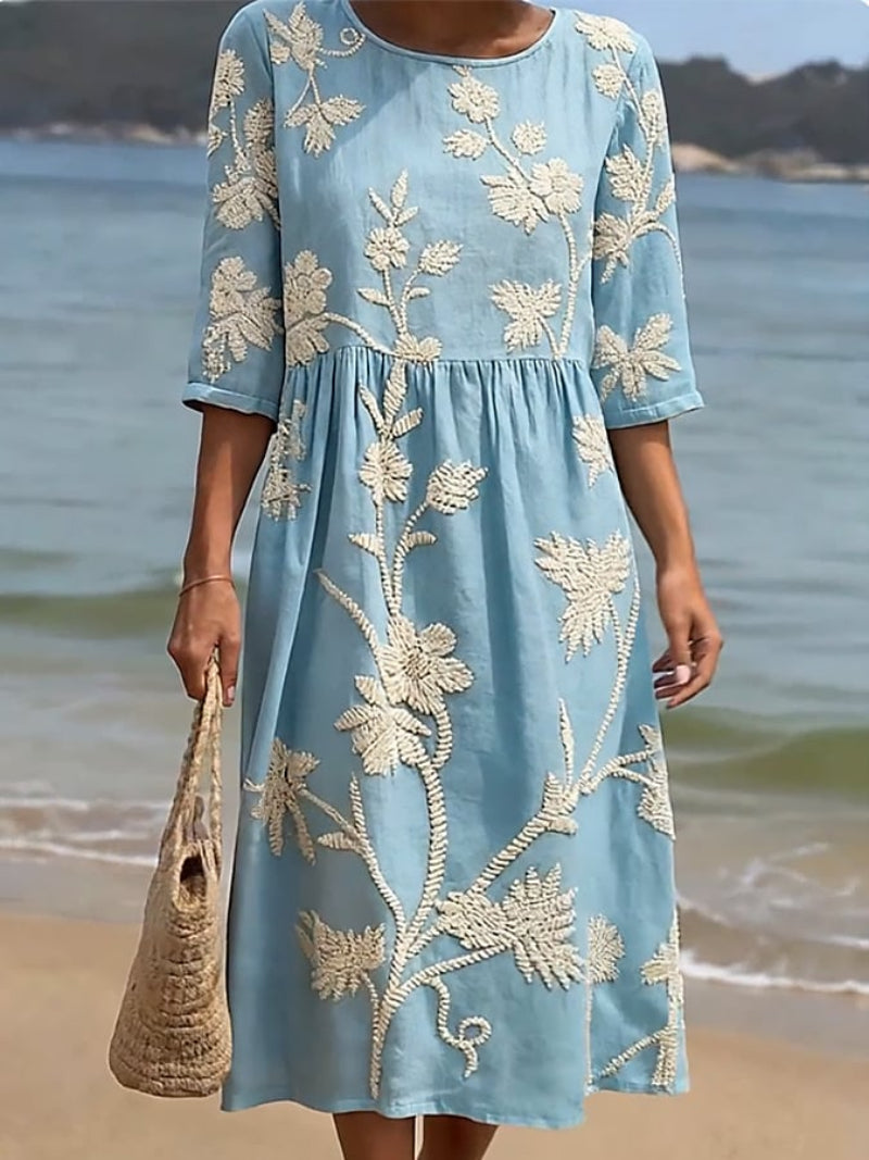 Fable | Embroidered Vintage Midi Dress