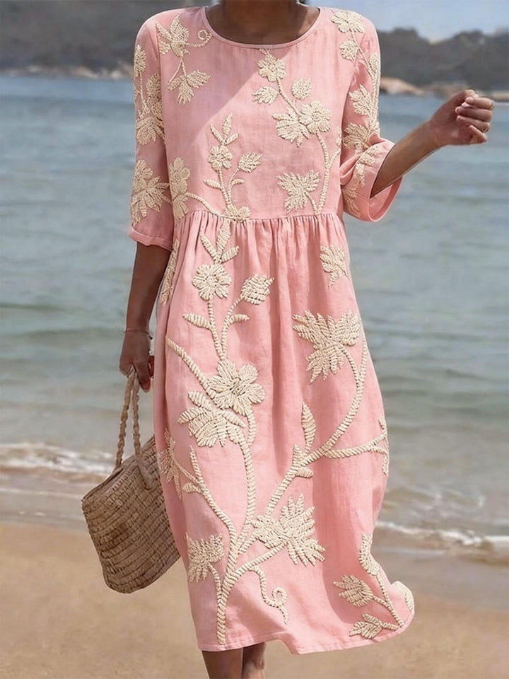 Fable | Embroidered Vintage Midi Dress