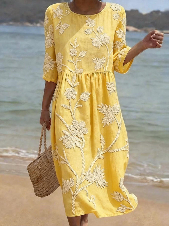 Fable | Embroidered Vintage Midi Dress