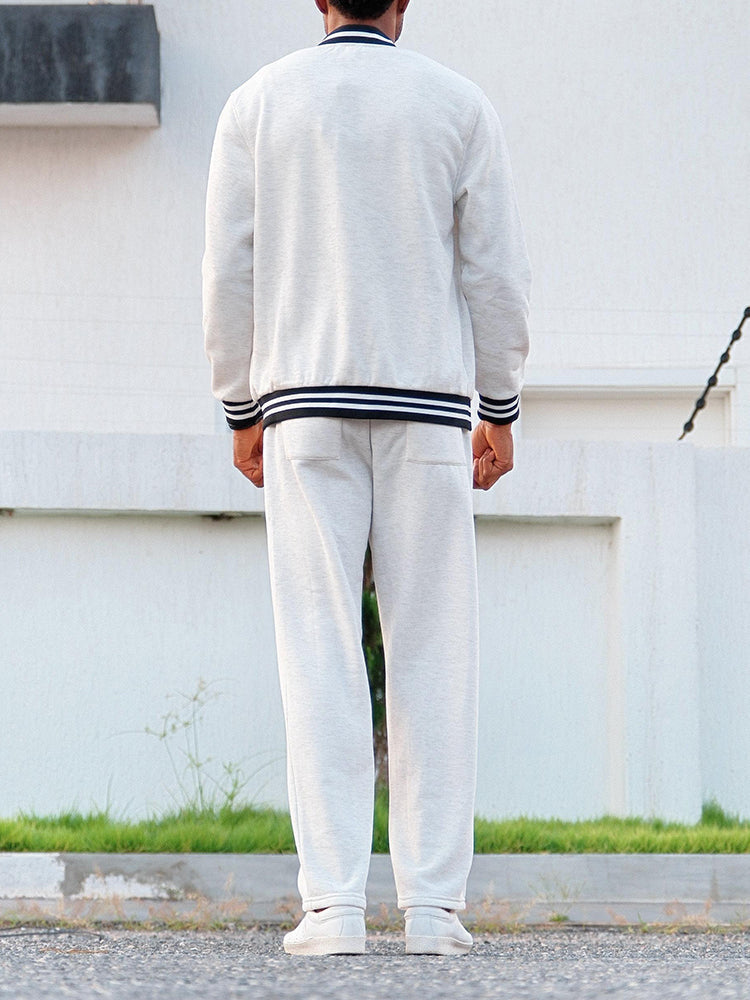 The Sterling Varsity | Striped Trim Lounge Set