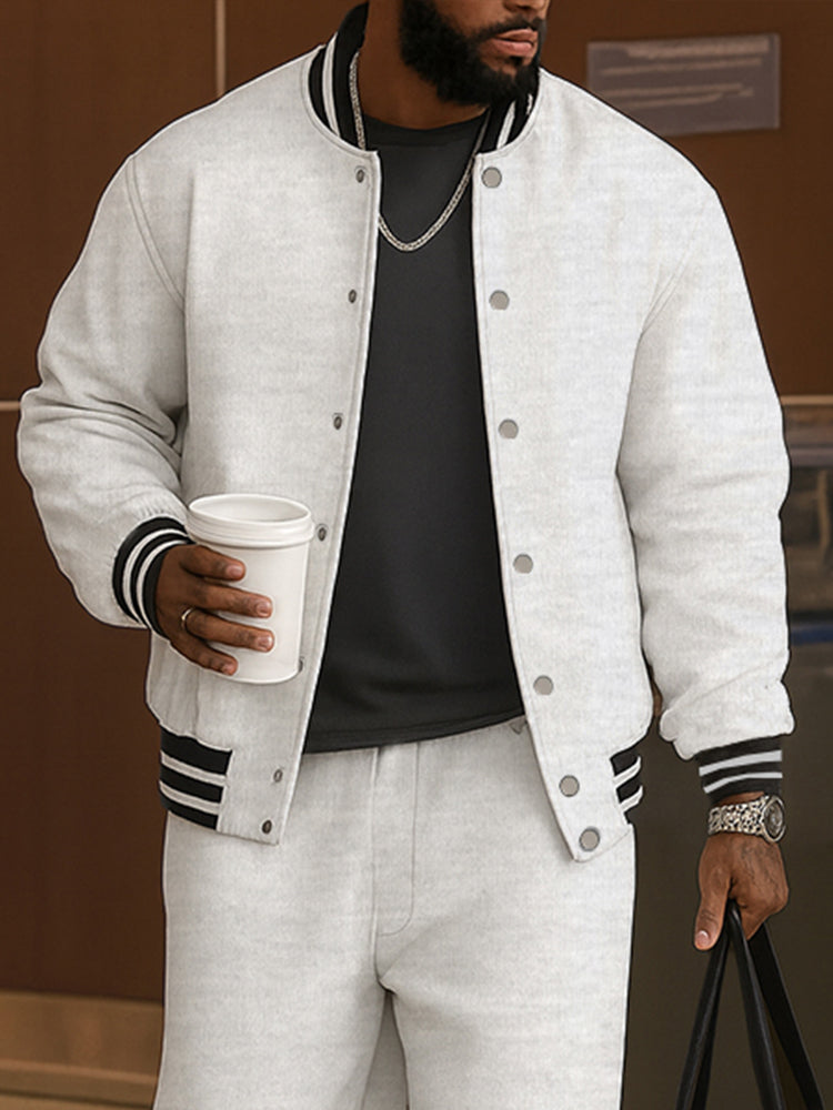The Sterling Varsity | Striped Trim Lounge Set