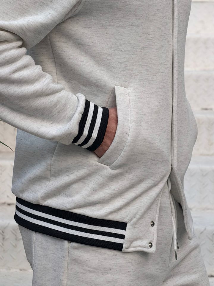 The Sterling Varsity | Striped Trim Lounge Set