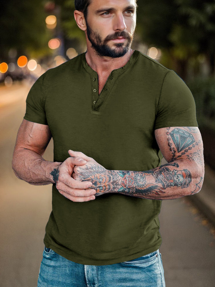 The Alaric Henley | Men’s Athleisure T-Shirt